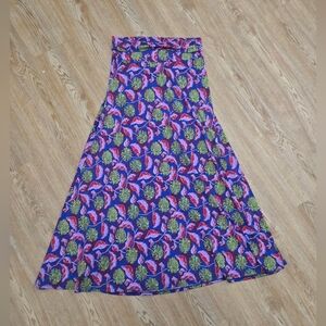 Lularoe Floral Blue and Purple Maxi Skirt